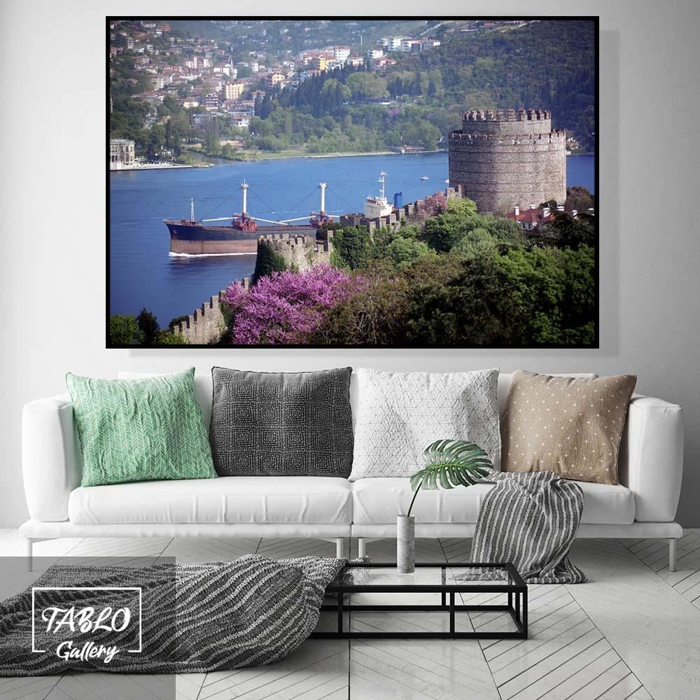 İstanbul Boğaz ve Hisar Manzarası Kanvas Tablo