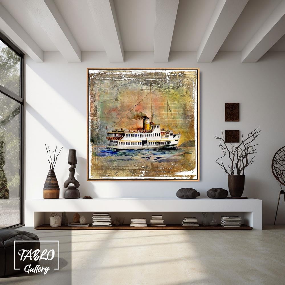 Gemi ve Deniz Manzara Yağlı Boya Tablo
