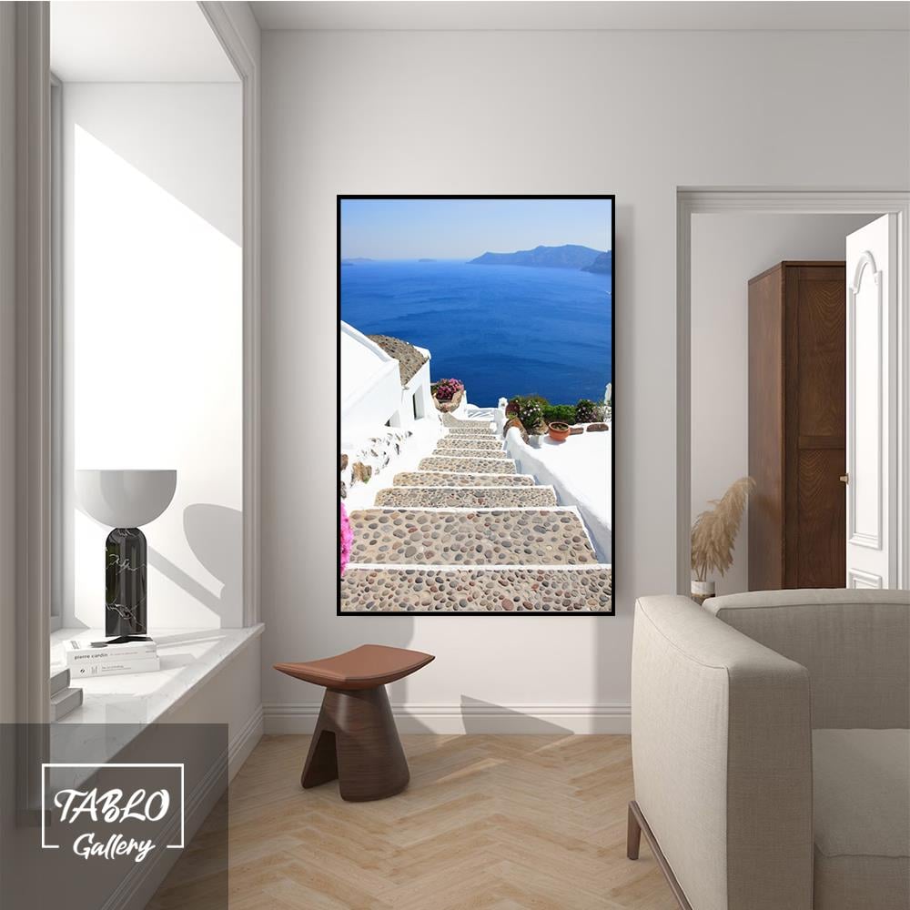 Merdivenler Deniz Manzarası Kanvas Tablo