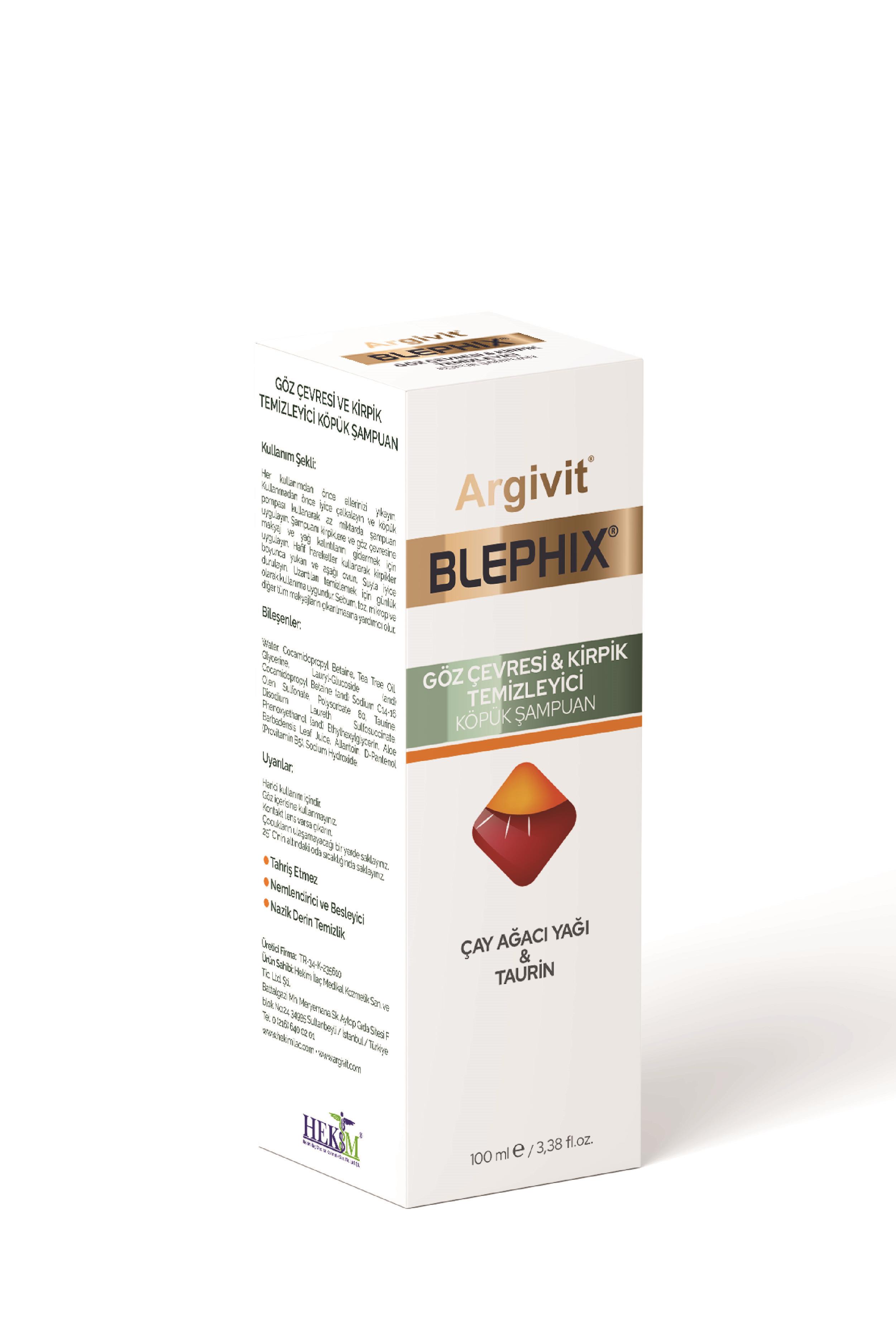 Argivit Blephix Göz Çevresi ve Kirpik Temizleyici Köpük Şampuan 100 ml