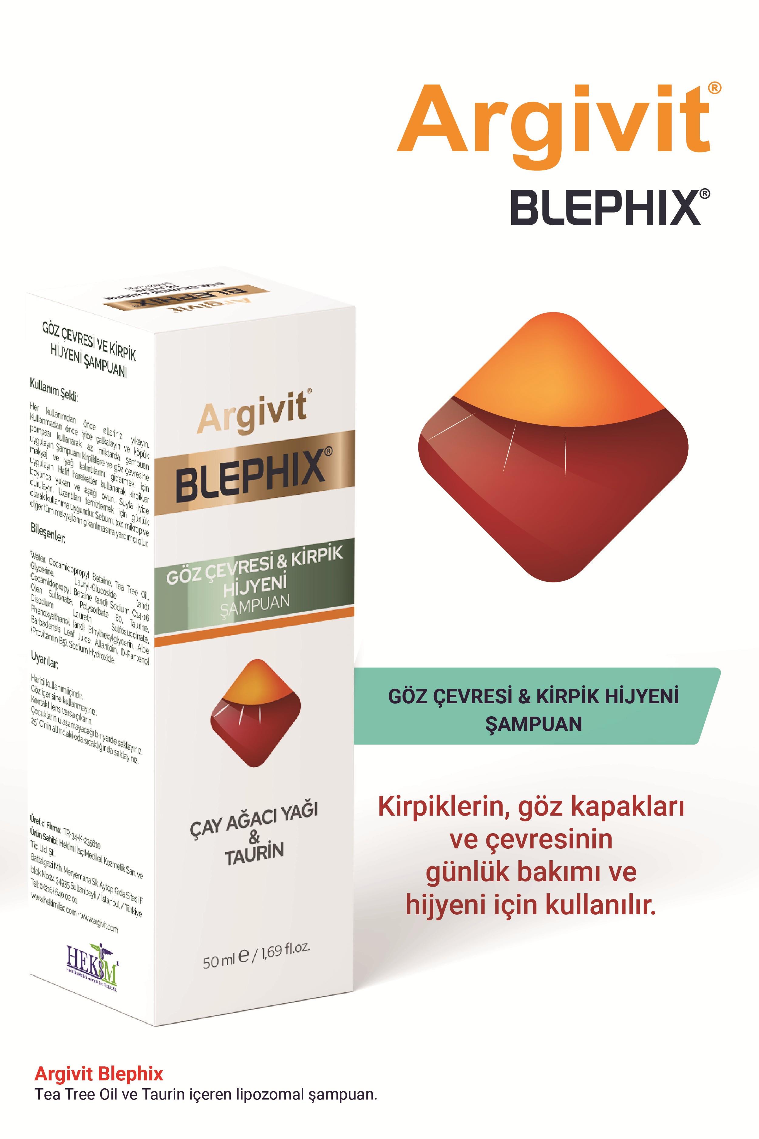 Argivit Blephix Göz Çevresi ve Kirpik Temizleyici Şampuan 50 ml