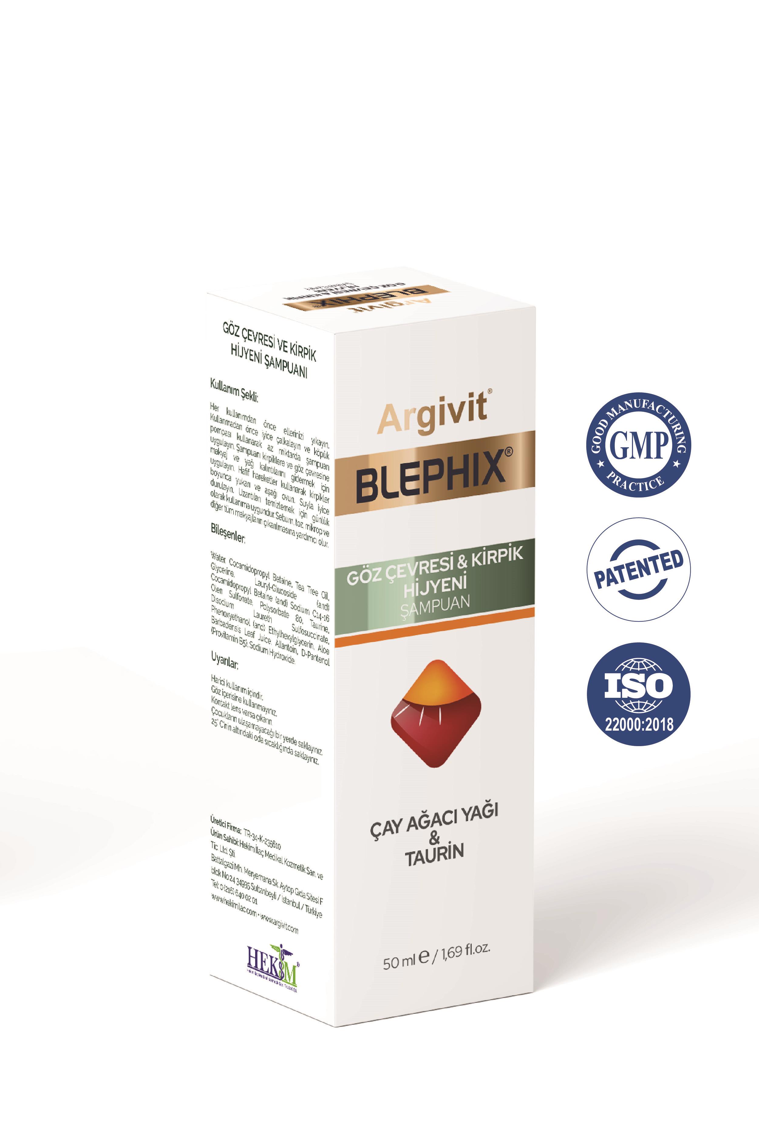 Argivit Blephix Göz Çevresi ve Kirpik Temizleyici Şampuan 50 ml 2li Paket