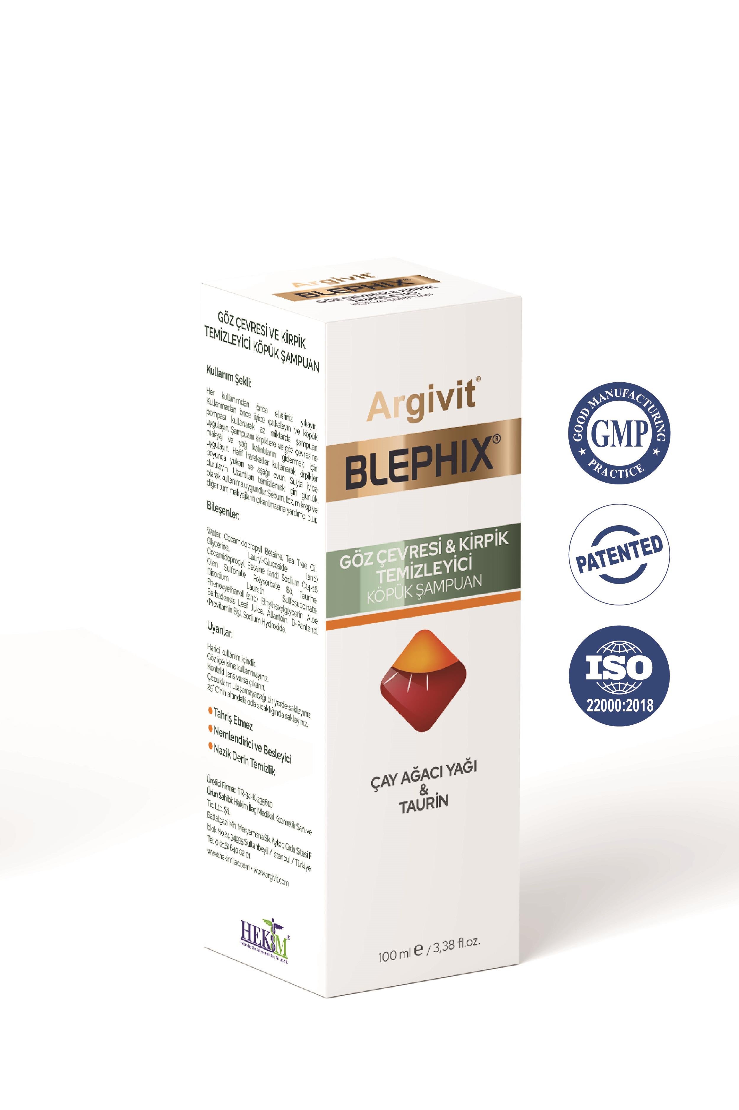 Argivit Blephix Göz Çevresi ve Kirpik Temizleyici Köpük Şampuan 100 ml