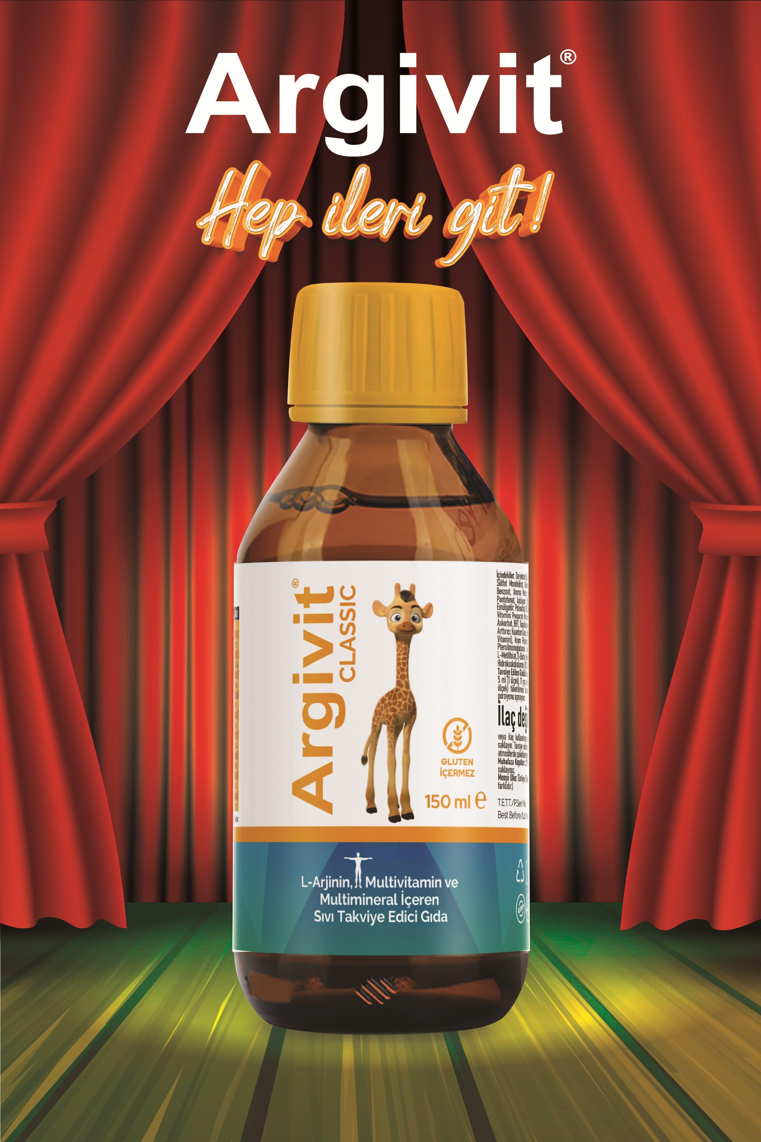 Argivit Classic L-Arjinin, Multivitamin ve Multimineral İçeren Sıvı 150 ml - Portakal ve Vanilya Aromalı