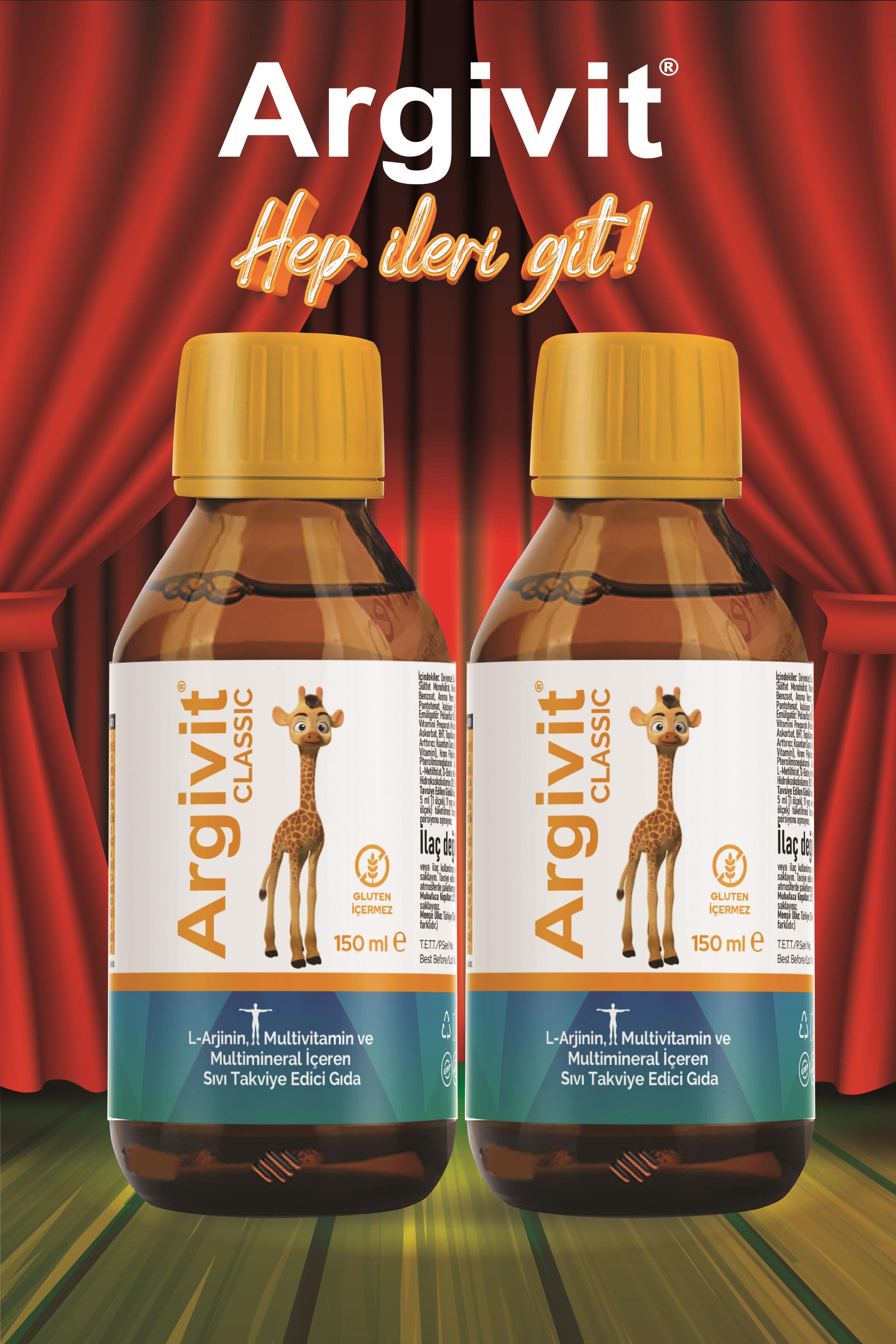 Argivit Classic L-Arjinin, Multivitamin ve Multimineral İçeren Sıvı 150 ml 2li Paket - Portakal ve Vanilya Aromalı