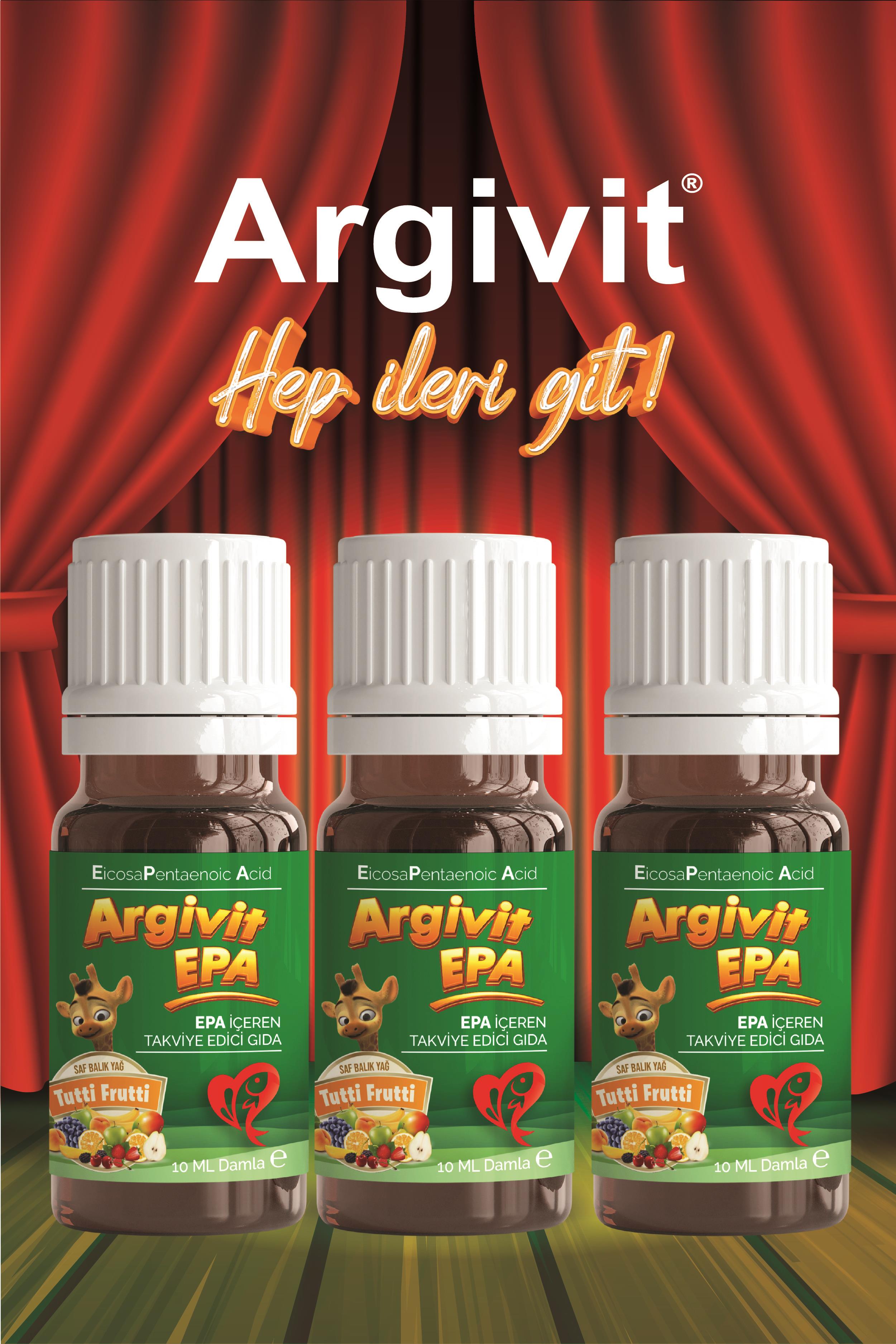 Argivit EPA İçeren Damla Balık Yağı 10 ml 3’lü Paket - Tutti Frutti Aromalı