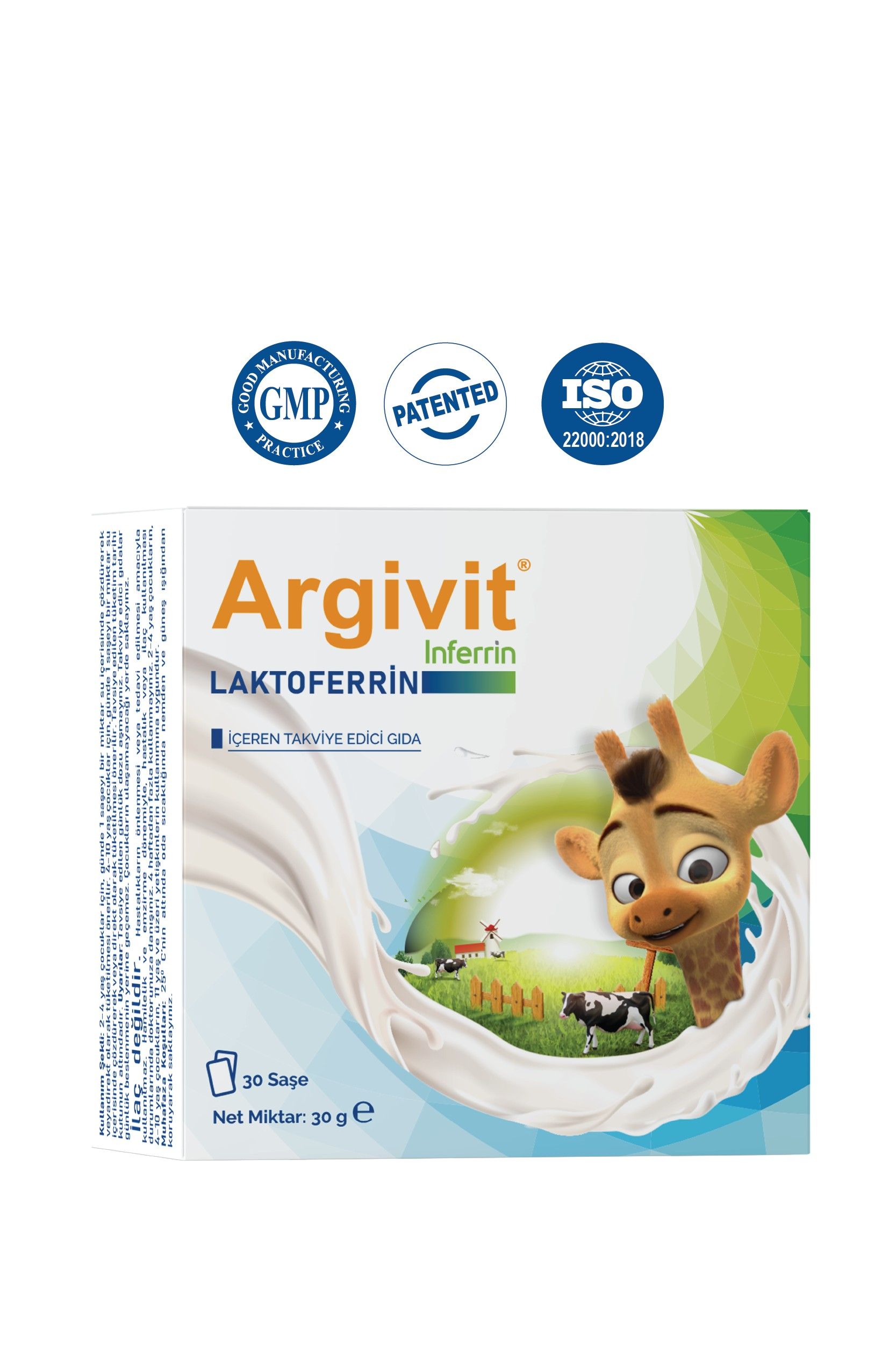 Argivit İnferrin Laktoferrin İçeren Takviye Edici Gıda 30 Saşe