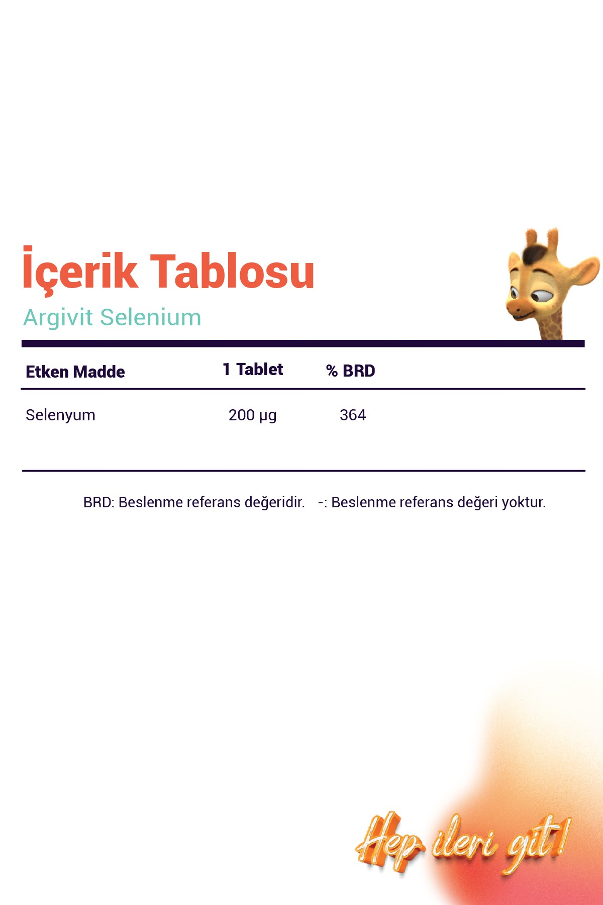 Argivit Selenium, Selenyum İçeren Takviye Edici Gıda 30 Tablet