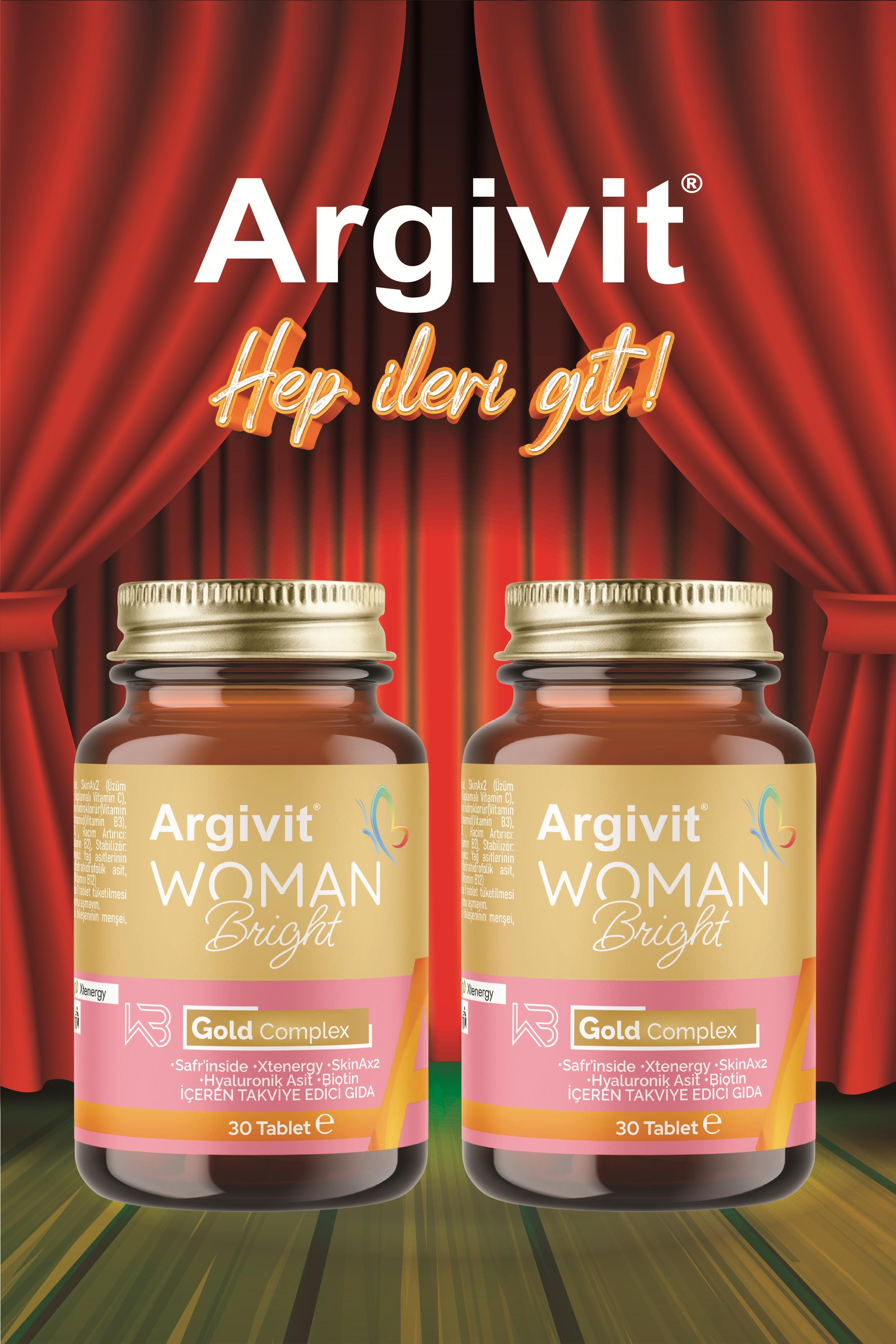 Argivit Woman Bright Tablet 30 Tablet 2’li Paket (Hyaluronik Asit, Safran, Fosfotidilserin)