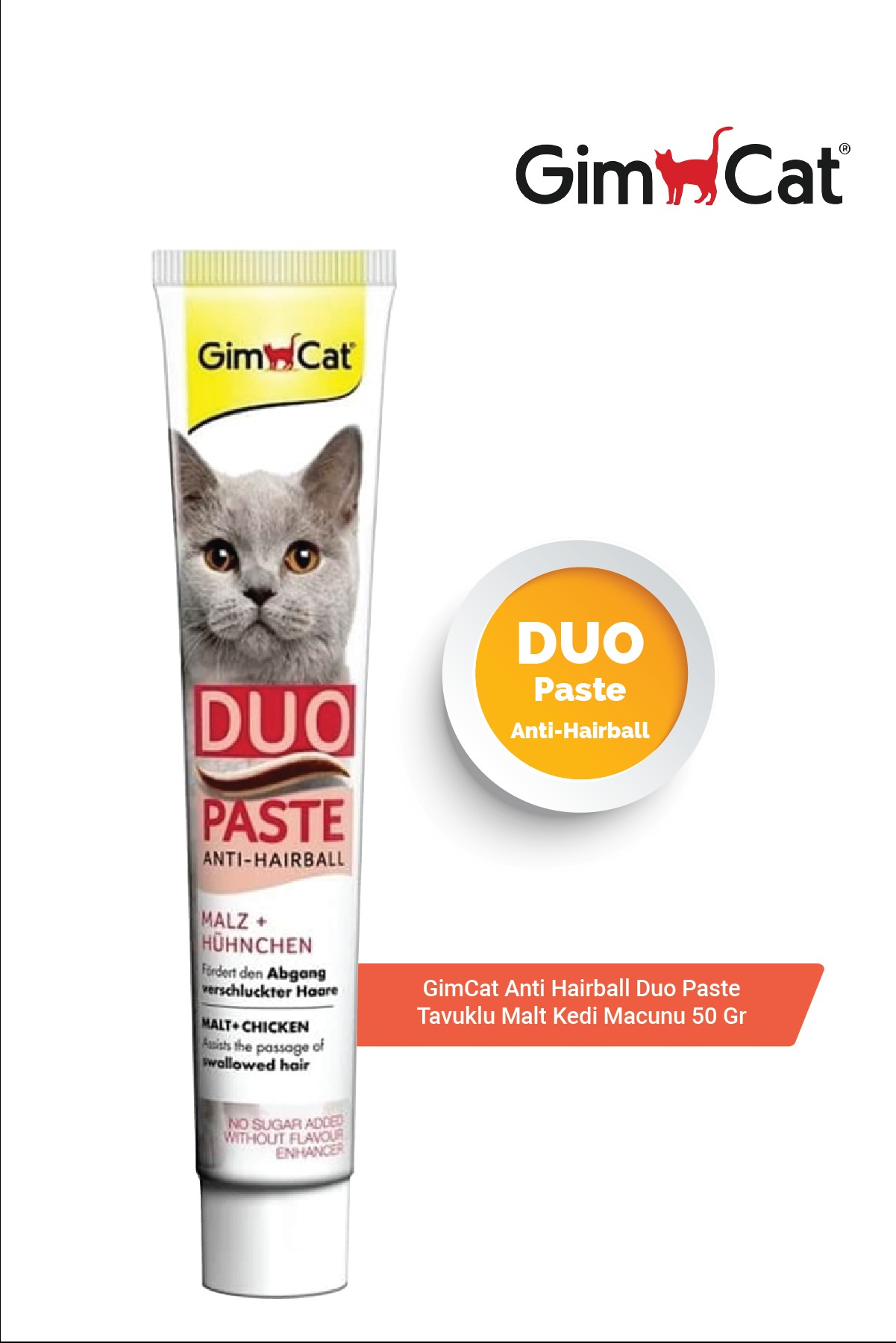 GimCat Anti-Hairball Duo Paste Tavuk + Malt 50 Gr