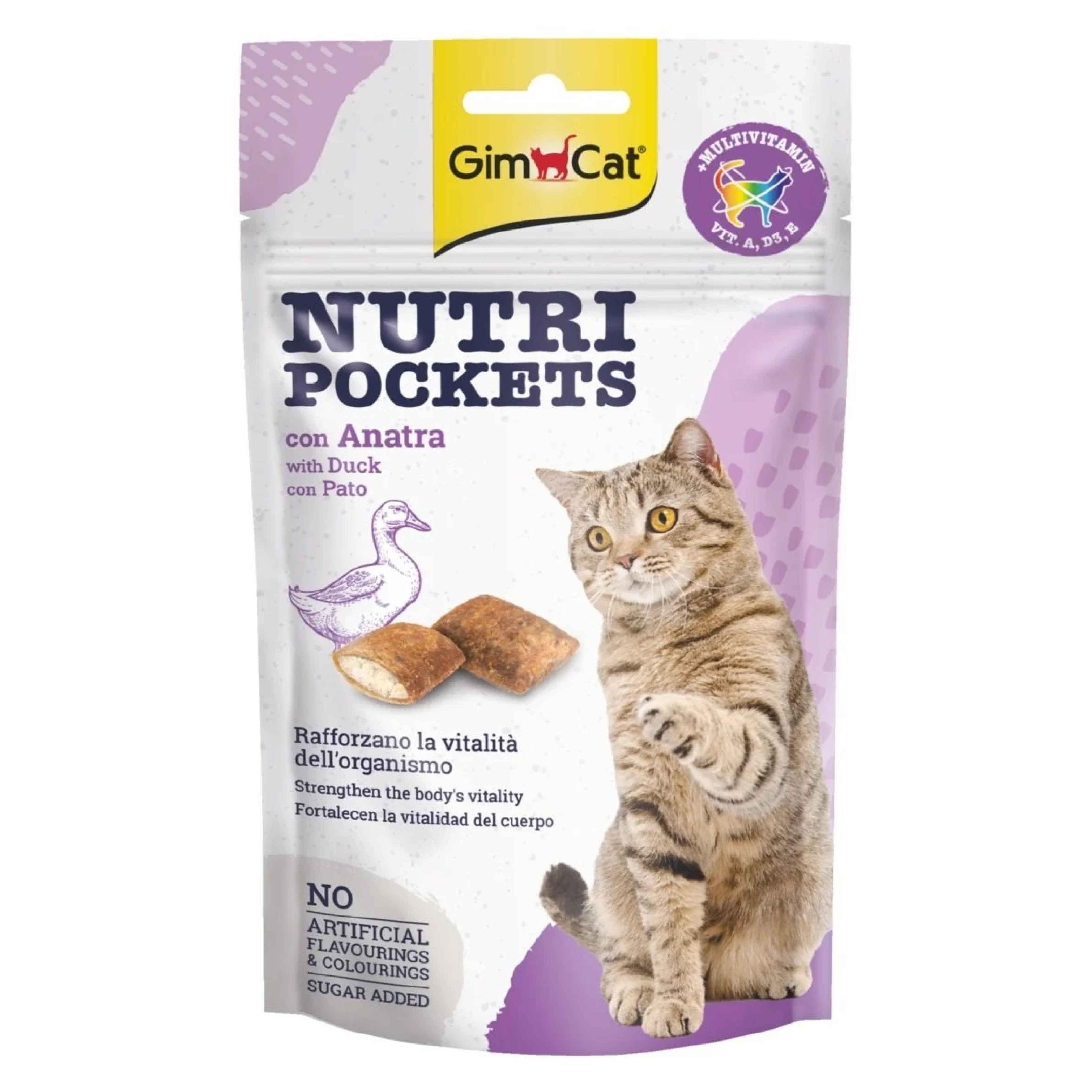 GimCat Nutripockets Ördekli Kedi Ödülü 60 Gr
