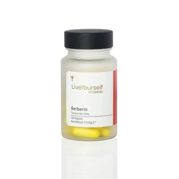 Live Yourself Berberin 500 mg, Berberis Vulgaris, Karamuk Ekstresi içeren Takviye Edici Gıda 30 Kapsül