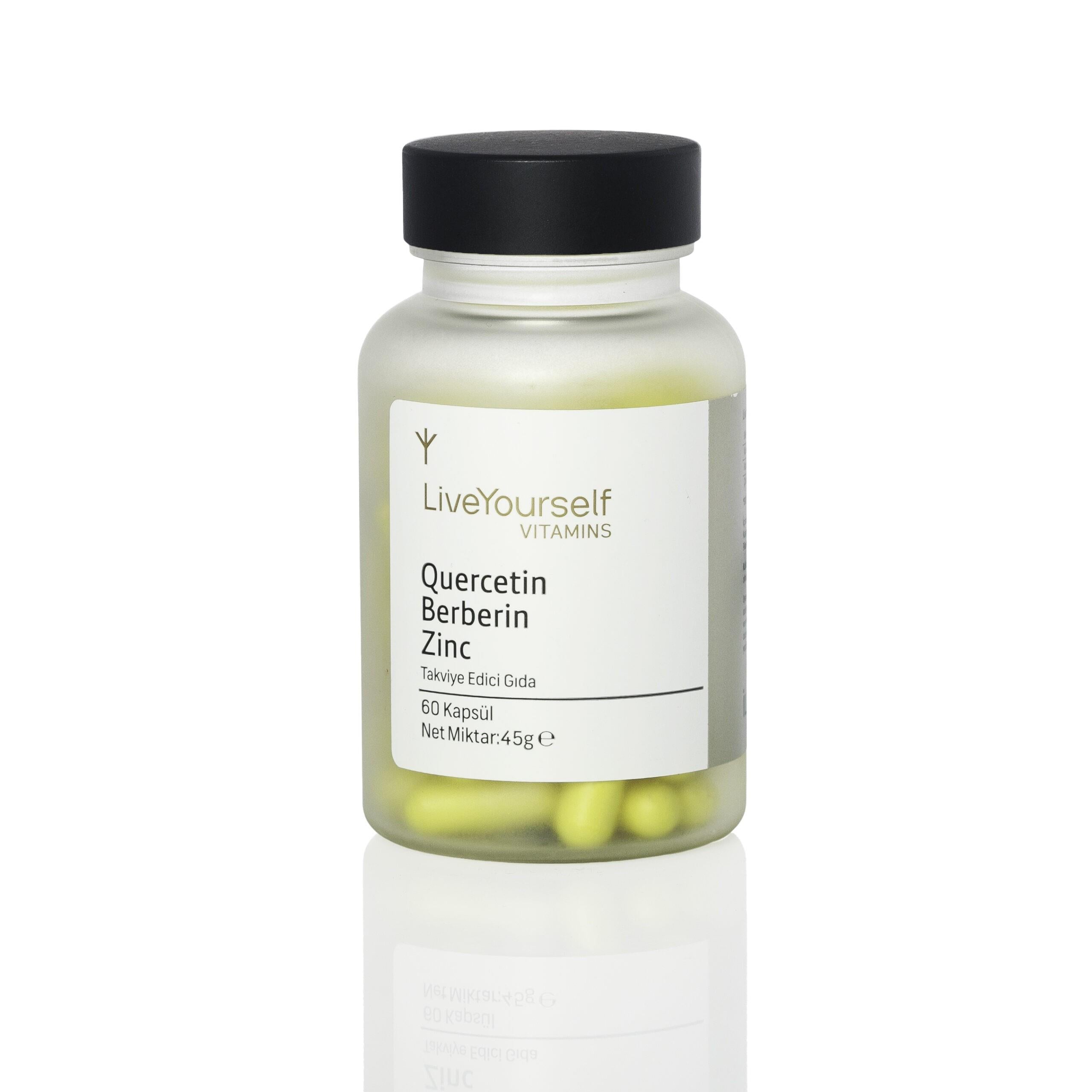 Live Yourself Quercetin Zinc, Berberis Vulgaris ve Çinko Pikolinat içeren Takviye Edici Gıda 60 Kapsül
