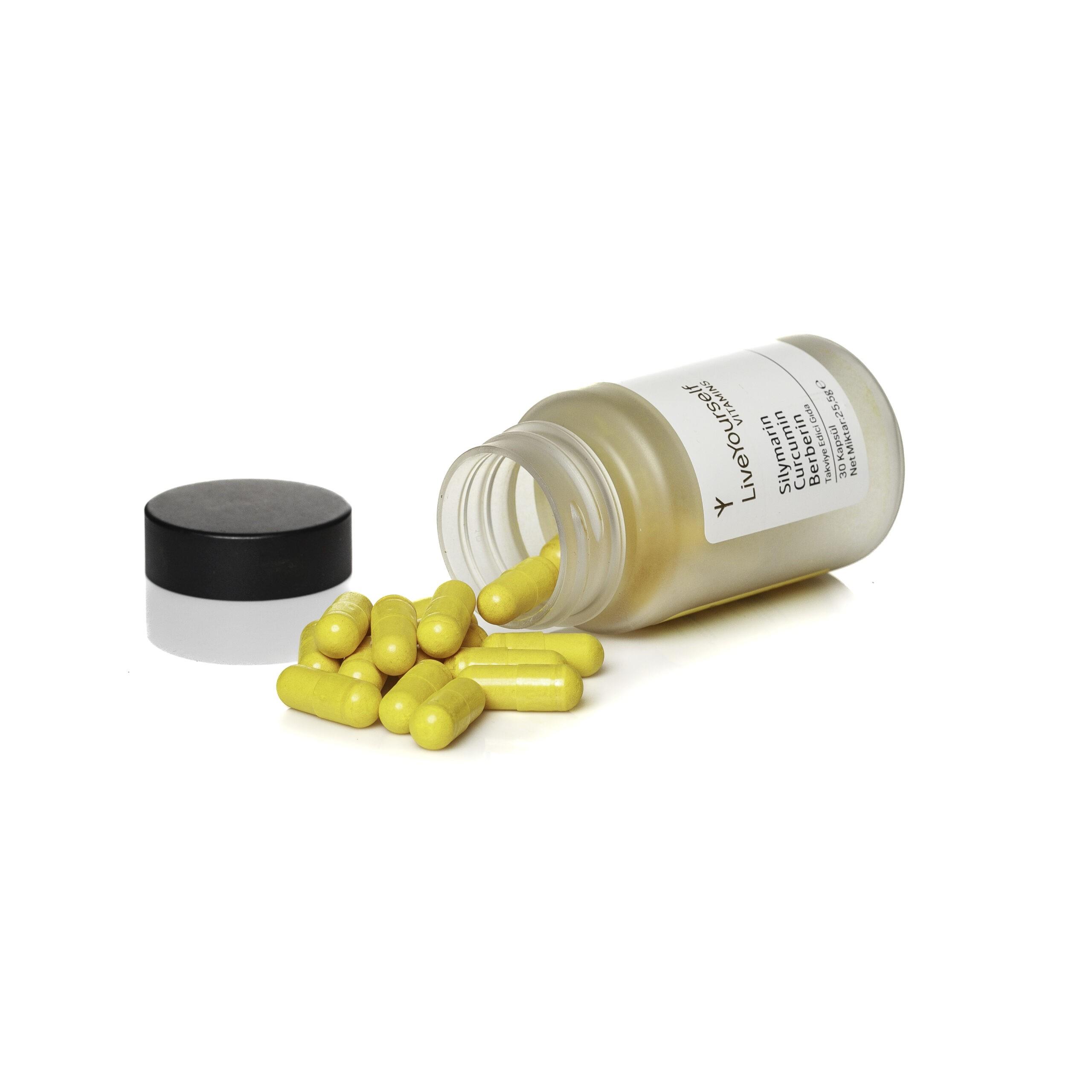 Live Yourself Silymarin Curcumin, Devedikeni Ekstresi, Kurkumin, Berberis Vulgaris Ekstresi içeren Takviye Edici Gıda 30 Kapsül