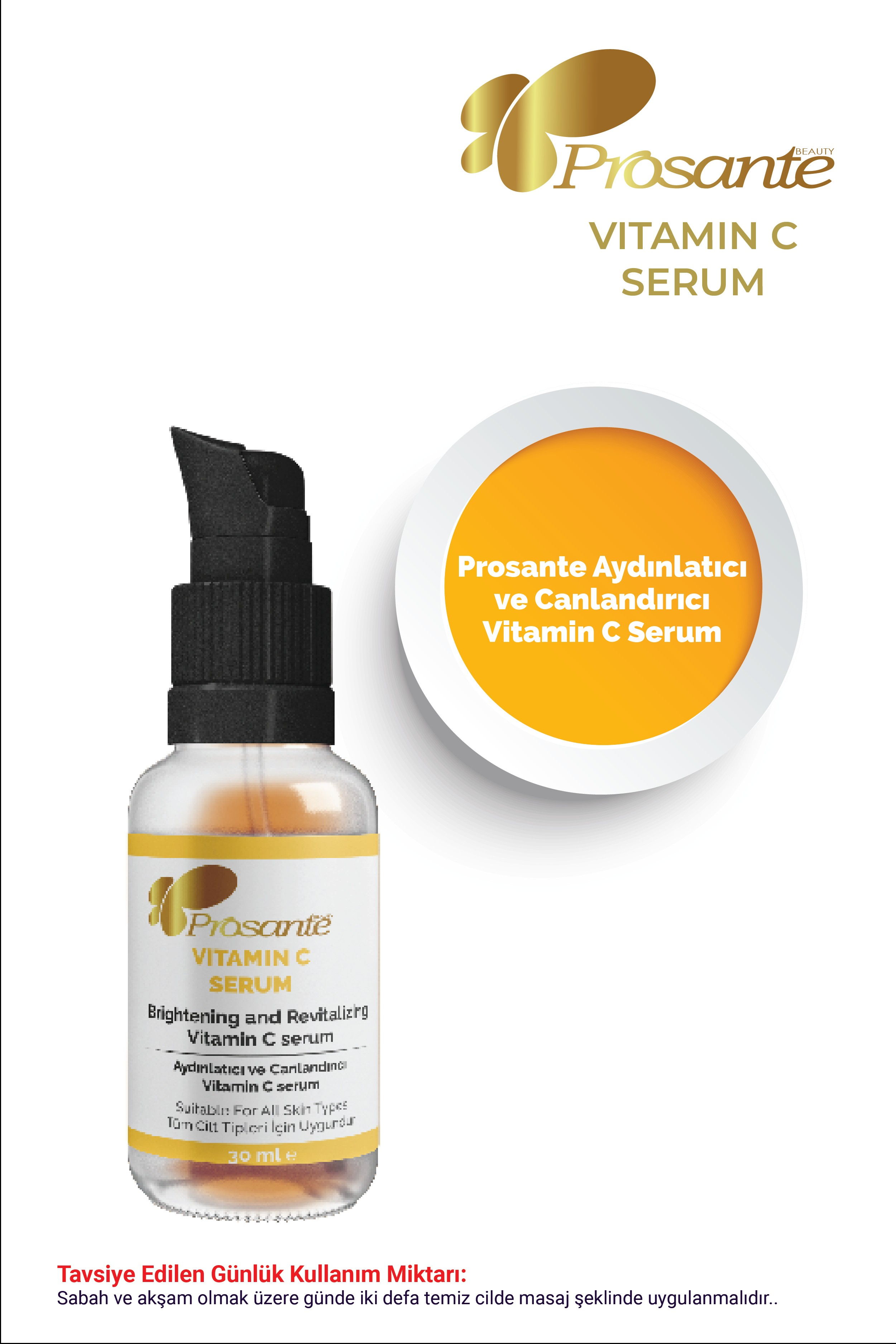 Prosante Aydınlatıcı Ve Canlandırıcı Vitamin C Serum 30 ml