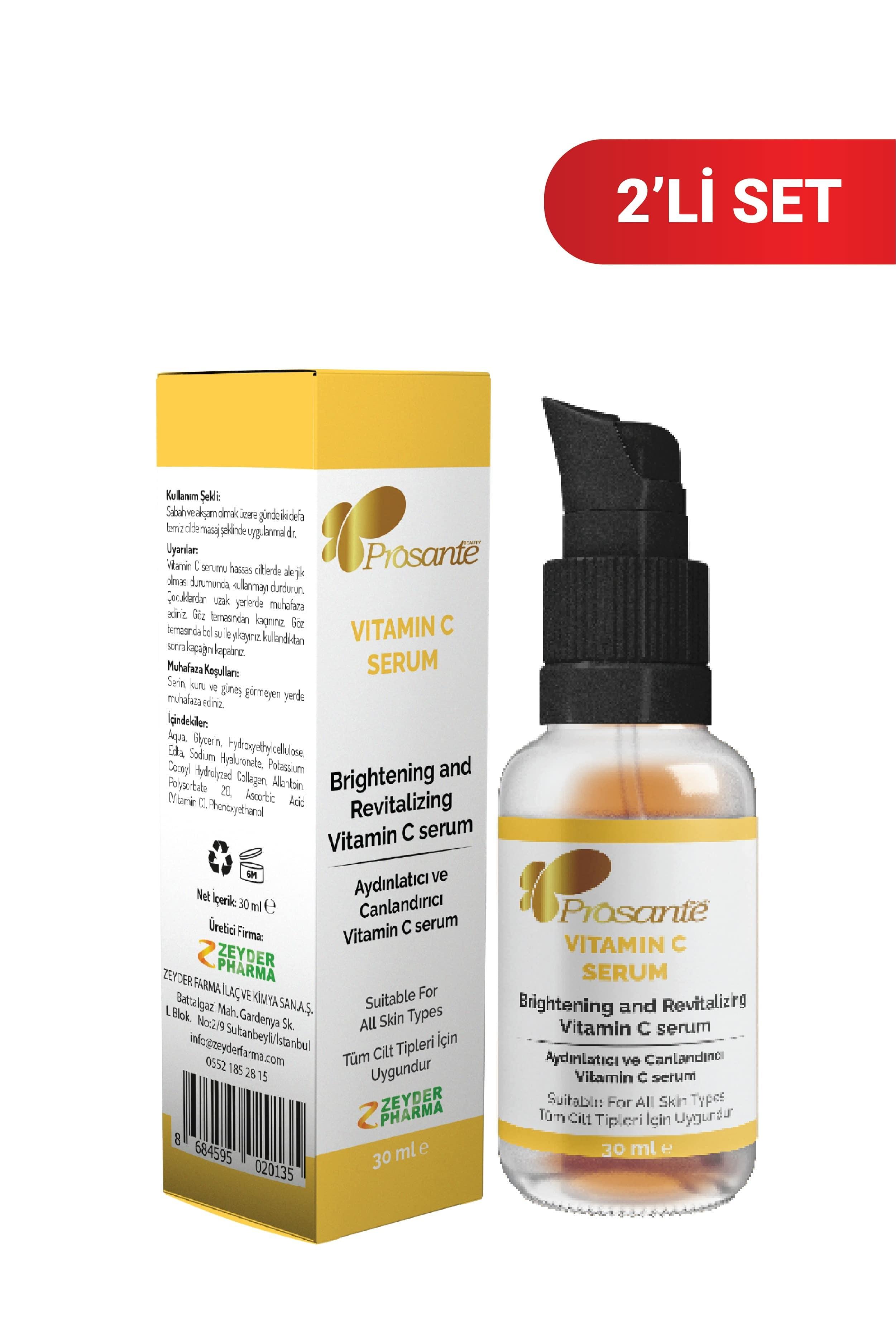 Prosante Aydınlatıcı Ve Canlandırıcı Vitamin C Serum 30 ml x 2 Adet