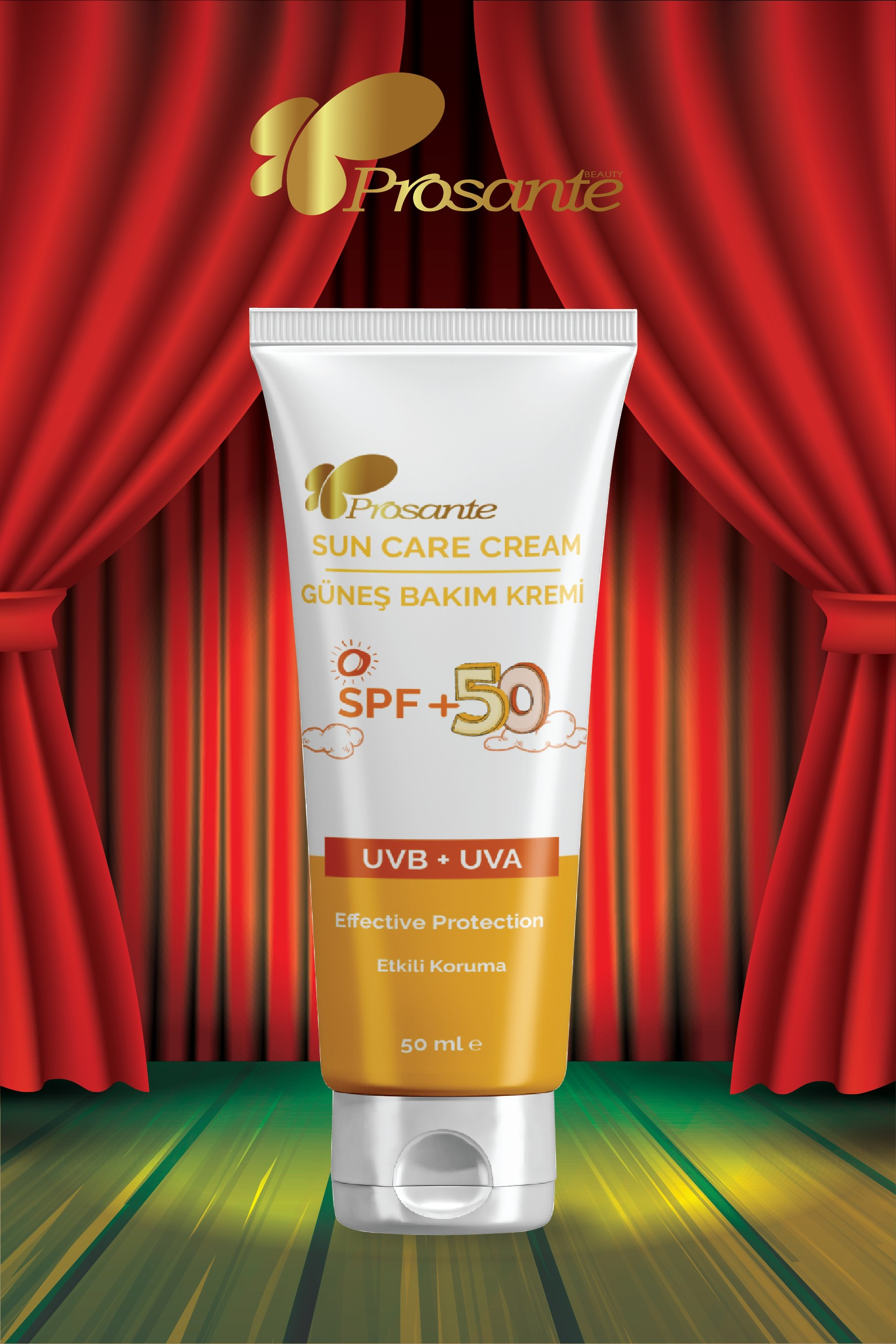 Prosante Güneş Bakım Kremi SPF +50 Çocuk Etkili Koruma UVB UVA 50 ml