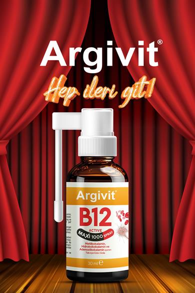 Argivit B12 Active Maxi 1000 Sprey 30 ML (Metilkobalamin, Hidroksikobalamin ve Adenozilkobalamin)