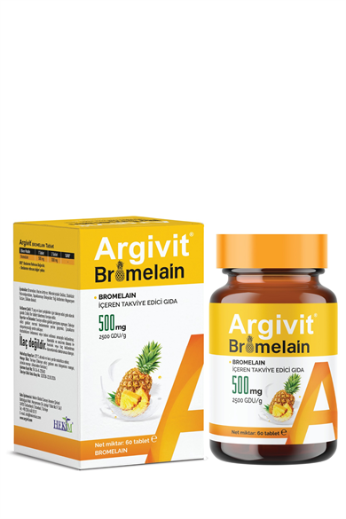 Argivit Bromelain İçeren Takviye Edici Gıda 500 mg 60 Tablet