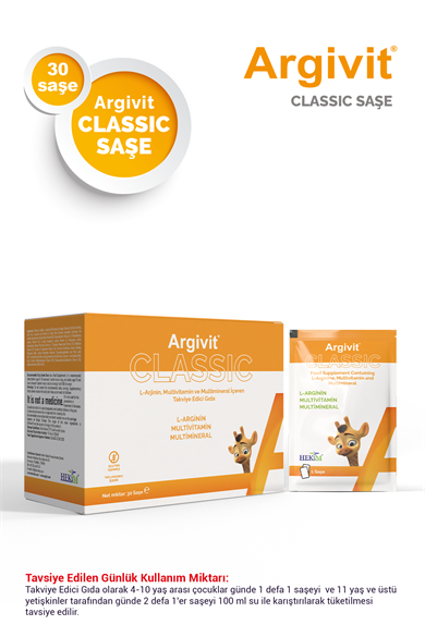 Argivit Classic Sachet Dietary Supplement Containing Phosphatidylserine, L-Arginine, Multivitamins, and Multiminerals 30 Sachet