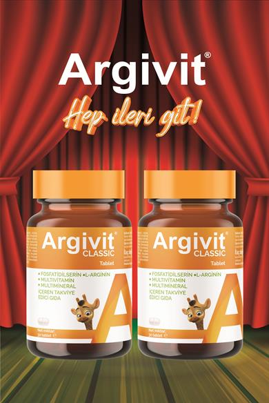 Argivit Classic Fosfotidilserin, L-Arjinin, Multivitamin ve Multimineral İçeren Tablet 2’li Paket  30 Tablet