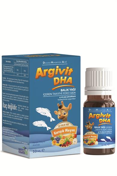 Argivit DHA 10 ml Damla Balık Yağı İçeren Takviye Edici Gıda - Karışık Meyve Aromalı