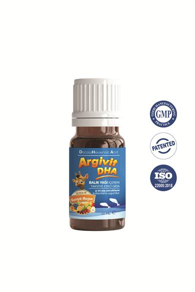 Argivit DHA 10 ml Damla Balık Yağı İçeren Takviye Edici Gıda - Karışık Meyve Aromalı