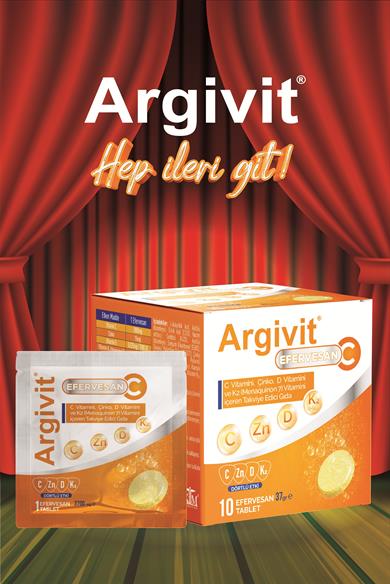 Argivit Efervesan C Tablet C Vitamini, Çinko, D Vitamini ve K2 Vitamini (Menaquinon 7) İçeren 10 Saşe