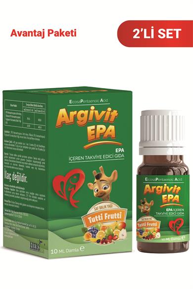 Argivit EPA İçeren Damla Balık Yağı 10 ml 2’li Paket - Tutti Frutti Aromalı