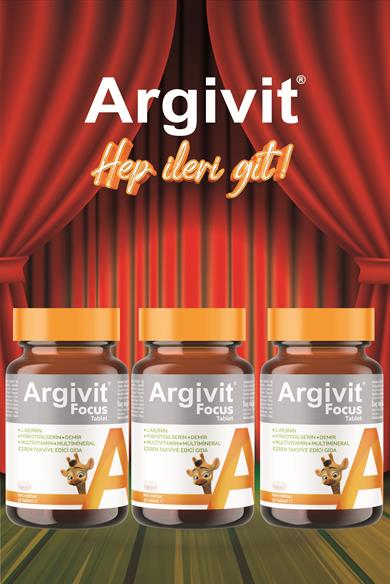 Argivit Focus 3’lü Paket L-Arjinin, Fosfotidilserin, Demir, Multivitamin ve Multimineral İçeren Tablet 30 Tablet