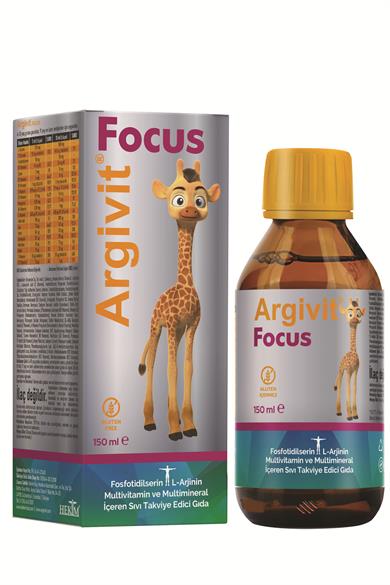 Argivit Focus Fosfotidilserin, L-Arjinin, Multivitamin ve Multimineral İçeren Sıvı 150 ml - Portakal ve Vanilya Aromalı