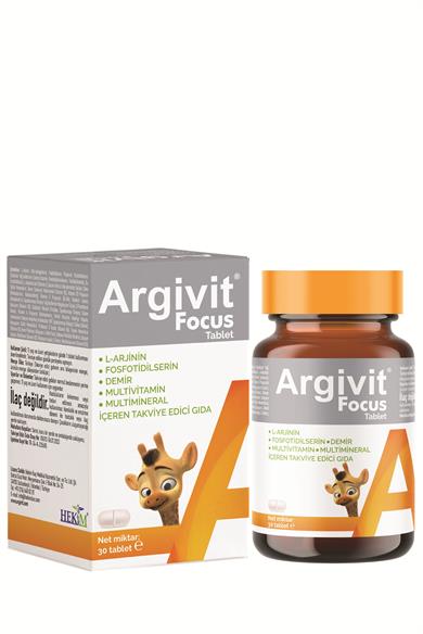 Argivit Focus L-Arjinin, Fosfotidilserin, Demir, Multivitamin ve Multimineral İçeren Tablet 30 Tablet