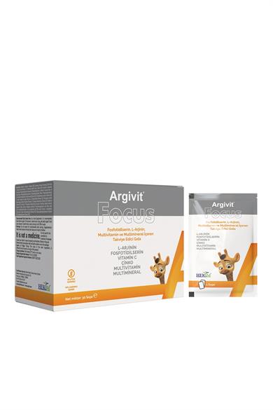 Argivit Focus L-Arjinin, Fosfotidilserin, Multivitamin ve Multimineral 30 Saşe