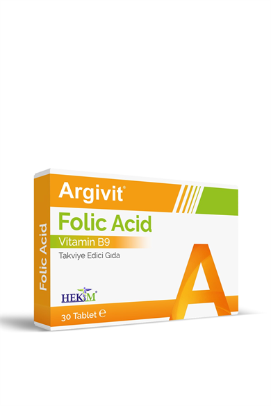 Argivit Folik Asit Vitamin B9 İçeren Takviye Edici Gıda 30 Tablet