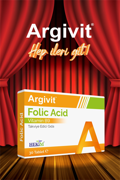 Argivit Folik Asit Vitamin B9 İçeren Takviye Edici Gıda 30 Tablet