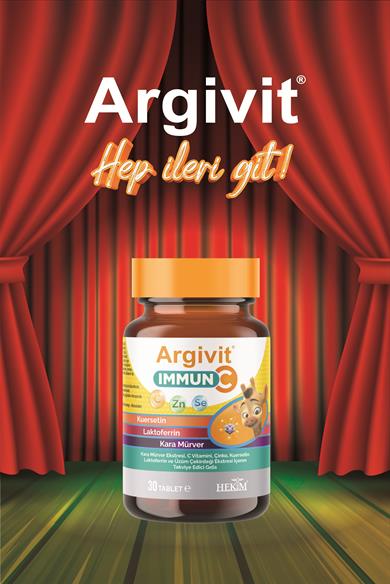 Argivit Immun C Tablet ( Kara Mürver, C Vitamini, Çinko, Kuersetin, Laktoferrin, Üzüm ) 30 Tablet