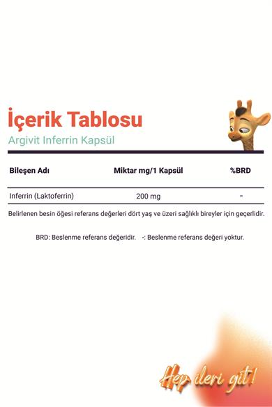 Argivit İnferrin Laktoferrin İçeren Takviye Edici Gıda 30 Kapsül 