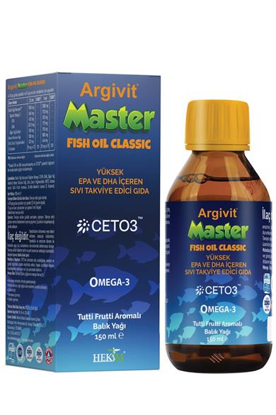 Argivit Master Fish Oil Yüksek Omega-3 (3000mg) İçeren Balık Yağı 150 ml - Tutti Frutti Aromalı