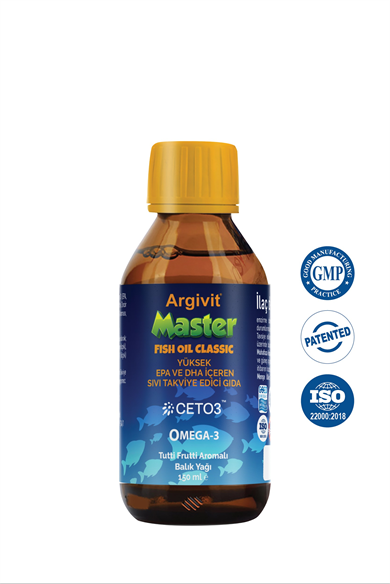 Argivit Master Fish Oil Yüksek Omega-3 (3000mg) İçeren Balık Yağı 150 ml - Tutti Frutti Aromalı