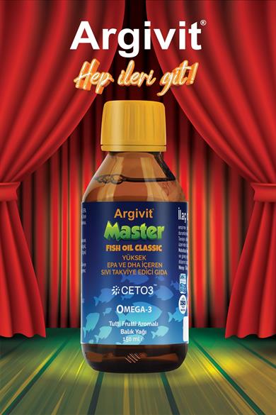 Argivit Master Fish Oil Yüksek Omega-3 (3000mg) İçeren Balık Yağı 150 ml - Tutti Frutti Aromalı