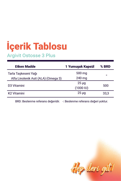 Argivit Ostose 3 Plus Softgel 30 Yumuşak Kapsül