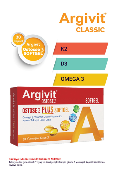 Argivit Ostose 3 Plus Softgel 30 Yumuşak Kapsül