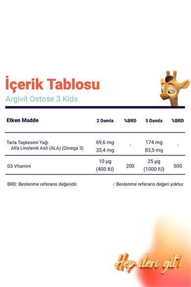 Argivit Ostosse3 Kids Omega 3 ve Vitamin D3 içeren Takviye Edici Gıda 10 ml