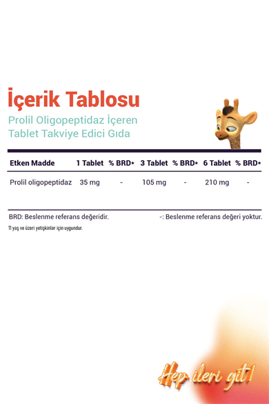 Argivit Prolyl Oligopeptidaz İçeren Takviye Edici Gıda 30 Tablet