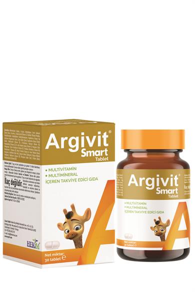 Argivit Smart Tablet Dietary Supplement Containing Phosphatidylserine, Choline, L-Arginine, Multivitamins, and Multiminerals 30 Tablets