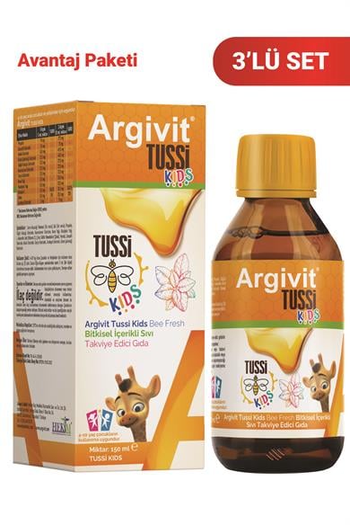 Argivit Tussi Kids ( C vitamini ve Çinko ) Şurup 150 ml 3’lü Paket