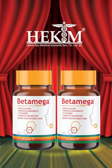 Betamega Tablet 30 Tablet 2li Paket Betaglukan, Propolis Ekstraktı, C Vitamini, Çinko, Selenyum