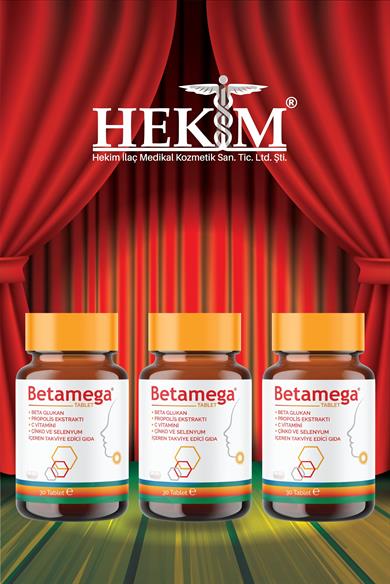 Betamega Tablet 30 Tablet 3lü Paket Betaglukan, Propolis Ekstraktı, C Vitamini, Çinko, Selenyum