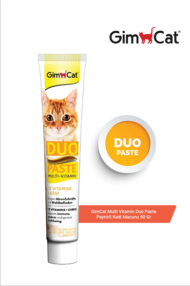 GimCat Multi-Vitamin Duo Paste Peynır 12 Vitamin Kedi Macunu 50gr