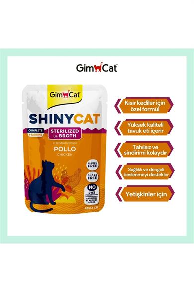 GimCat Shinycat Pouch Sterilized Tavuklu Kedi Maması Kısırlaştırılmış 70 Gr
